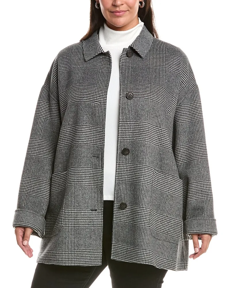 Marina Rinaldi Plus Nadia Short Wool-Blend Coat Nocolor