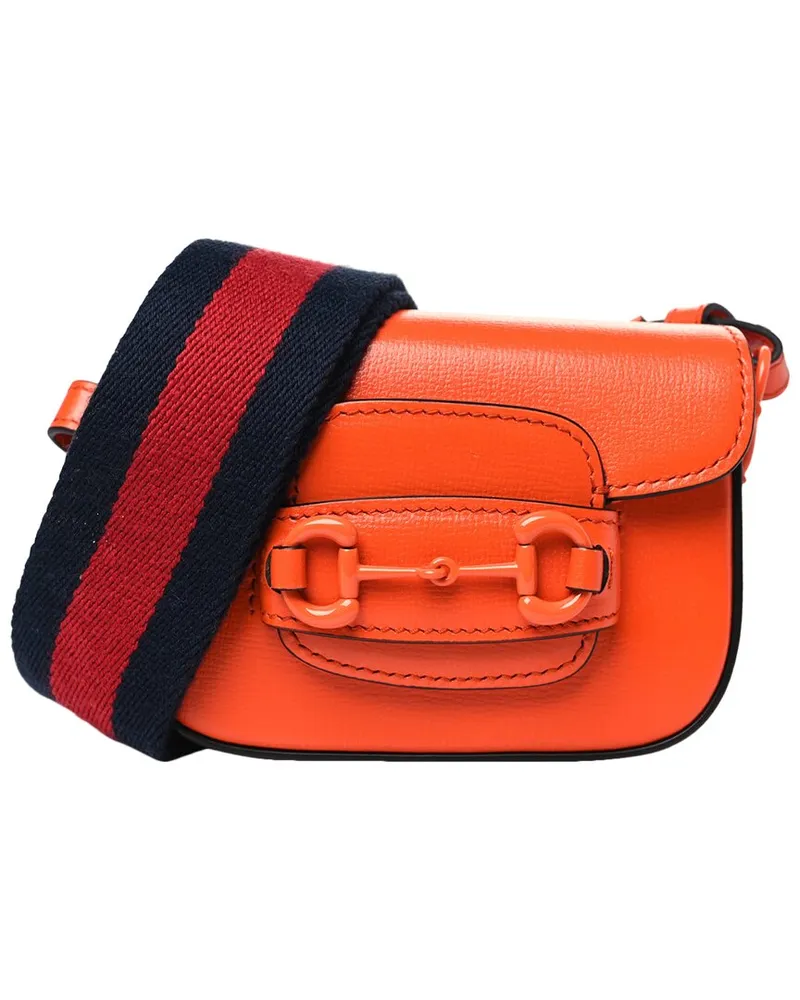 Gucci Orange Azalea Calfskin Leather Web Monochrome Horsebit 1955 Wallet On  Strap (Authentic Pre-Loved Nocolor