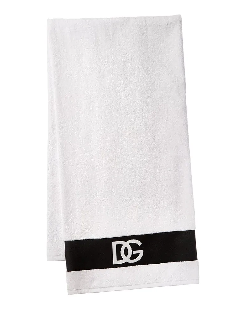 Dolce & Gabbana Logo-Print Terry Bath Towel White