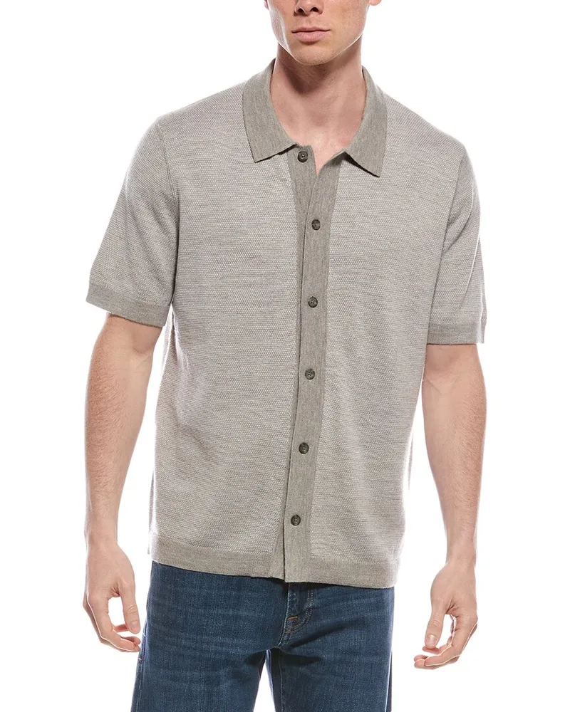 Vince Birdseye Wool Shirt Tan
