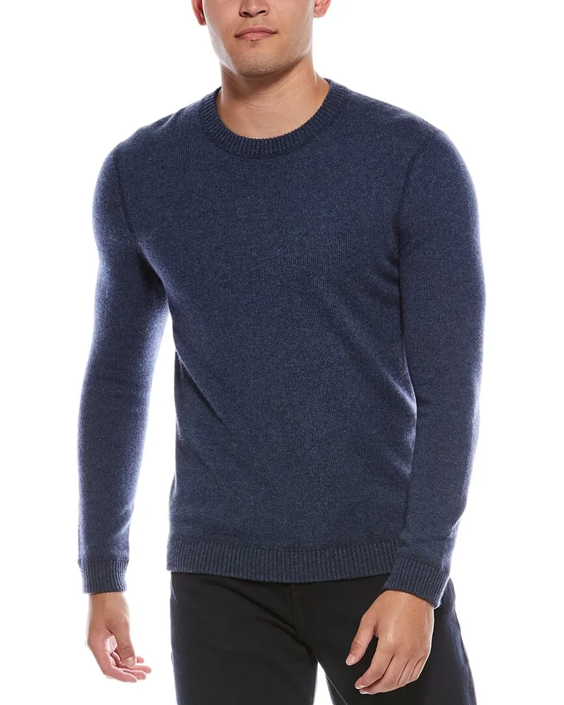 Autumn Cashmere Double Knit Cashmere Crewneck Sweater Blue