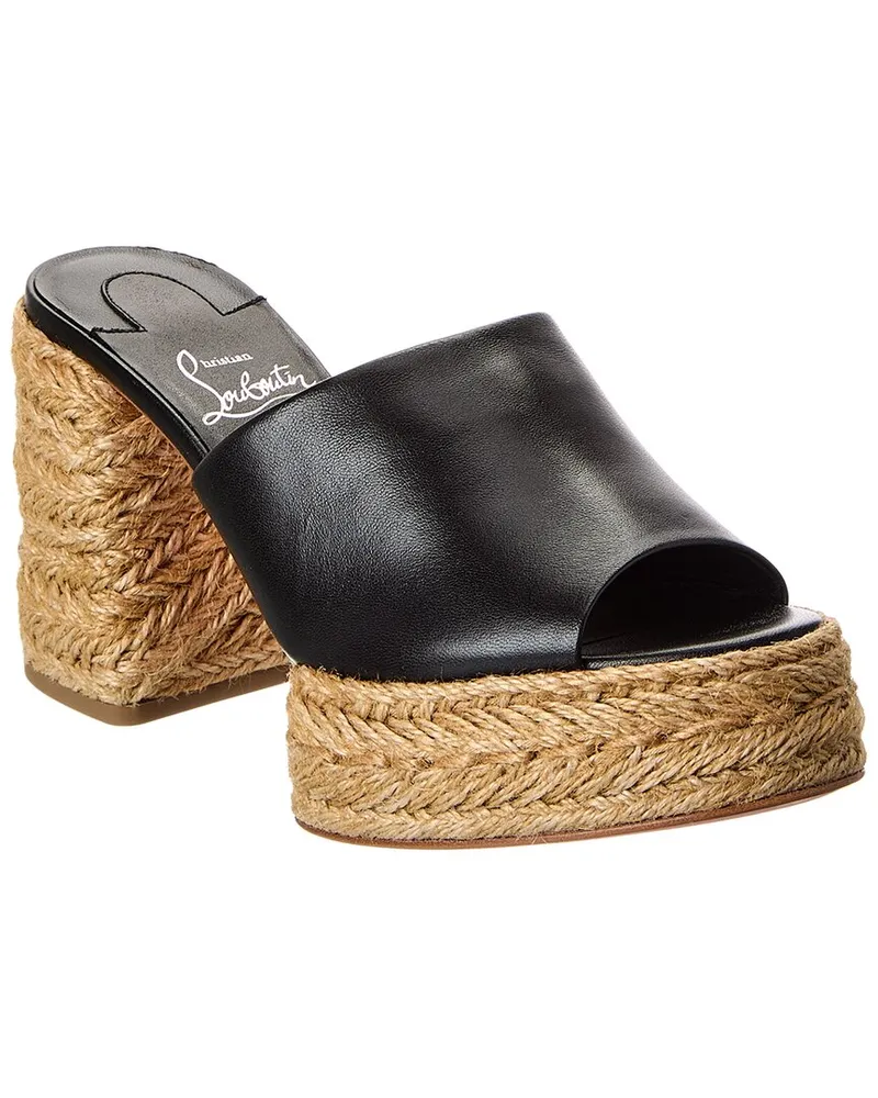 Christian Louboutin Calakala 85 Leather Mule Black