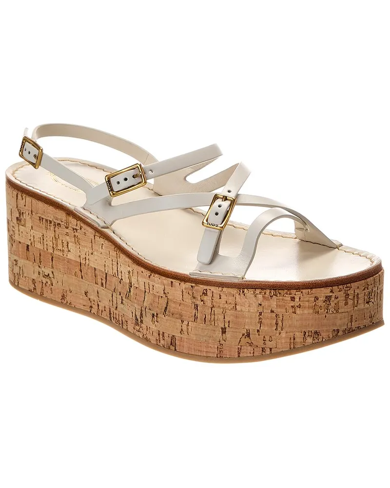 TOD'S TOD’s Leather Wedge Sandal White