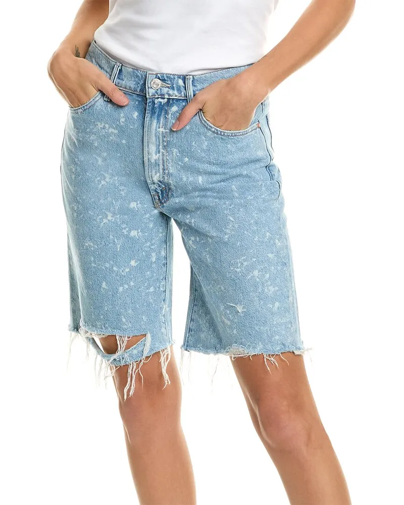 Mother Denim The Undercover Fray Whitecaps Short Blue