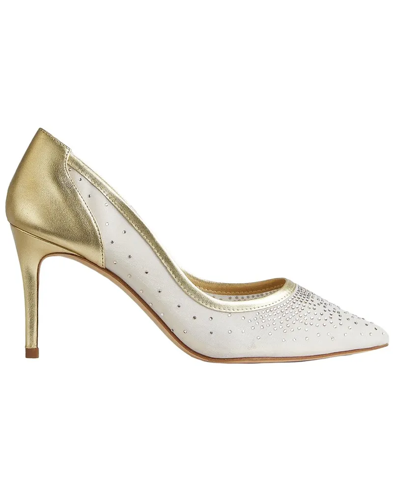 L.K.Bennett  L.K.Bennett Liberty Leather-Trim Pump Beige