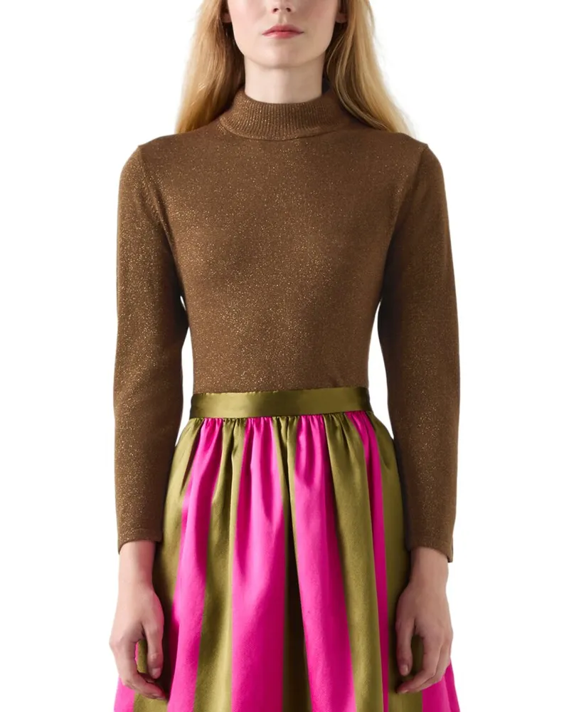 L.K.Bennett  Sadie Knitted Silk Top Green