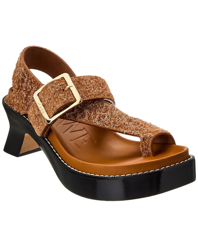 Loewe Ease Suede Sandal Brown