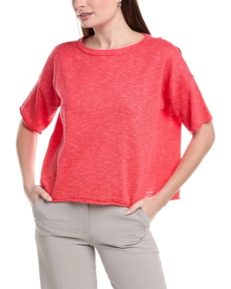 Eileen Fisher Elbow Sleeve Linen-Blend Sweater Nocolor