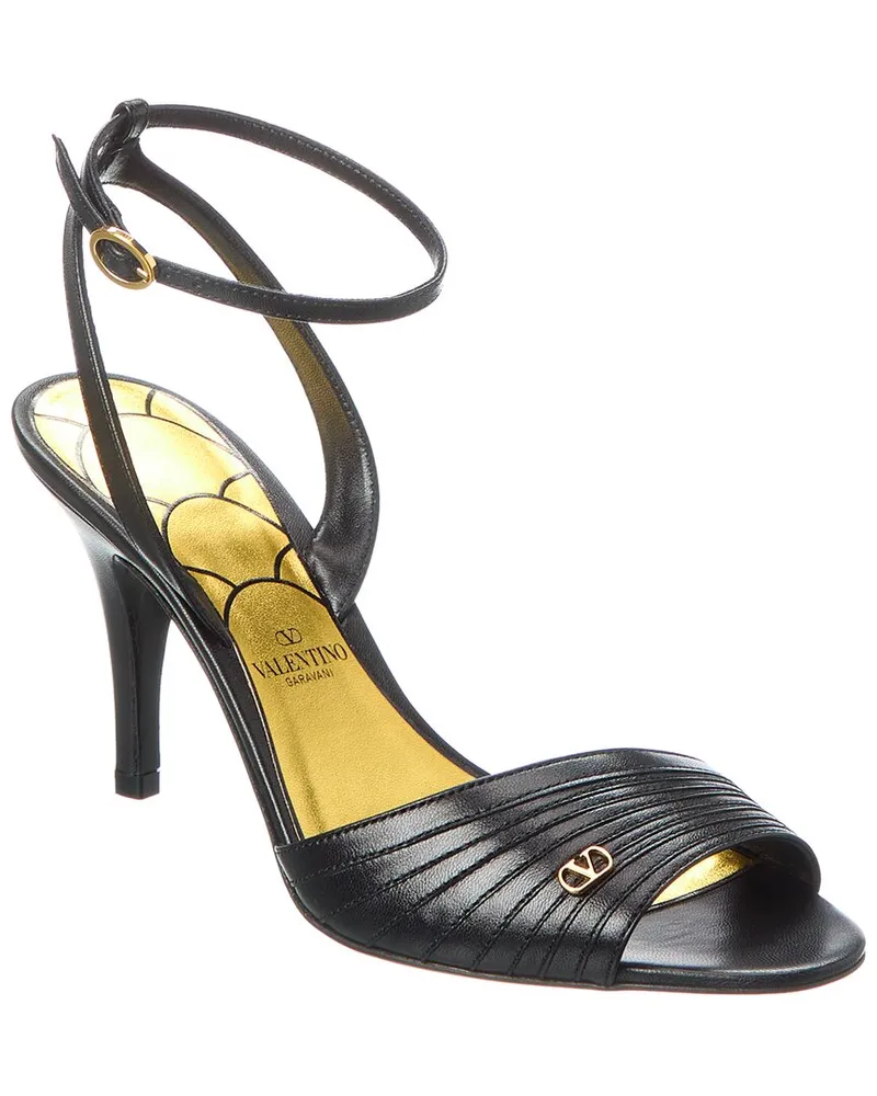 Valentino Garavani Ladycrush 85 Leather Sandal Black