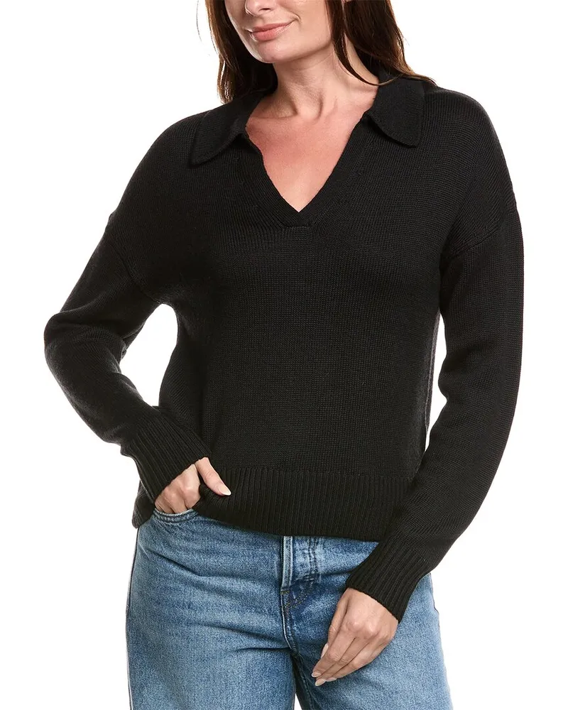 Rag & Bone Gretchin Wool-Blend Polo Sweater Black