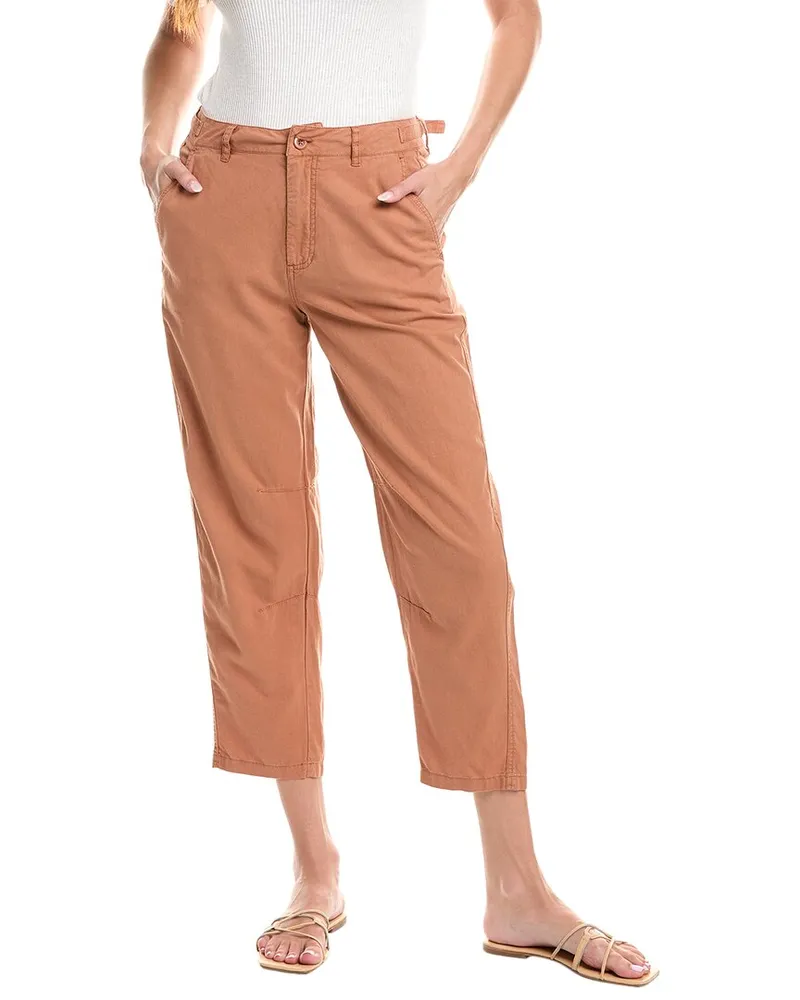 Michael Stars Sal Linen-Blend Barrel Pant Orange