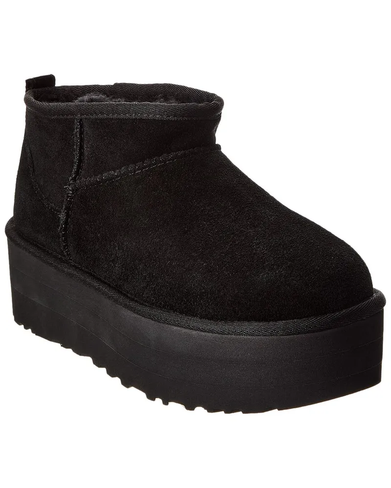 UGG Classic Ultra Mini Suede Platform Boot Black