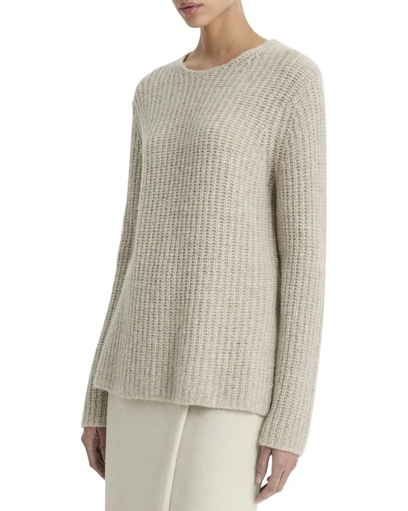 Vince Ribbed Donegal Cashmere Tunic Brown