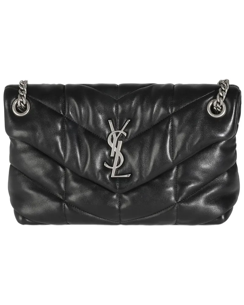 Saint Laurent Black Leather Small Loulou Puffer (Authentic Pre-Loved Nocolor