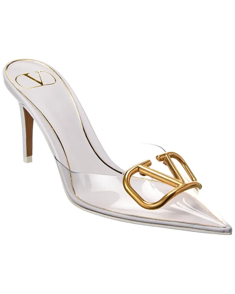 Valentino Garavani VLogo 80 Vinyl & Leather Mule Nocolor