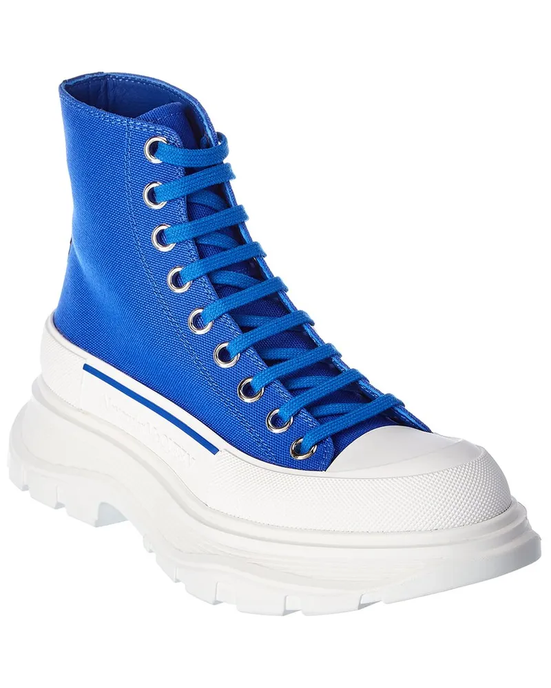 Alexander McQueen Tread Slick Canvas Boot Blue