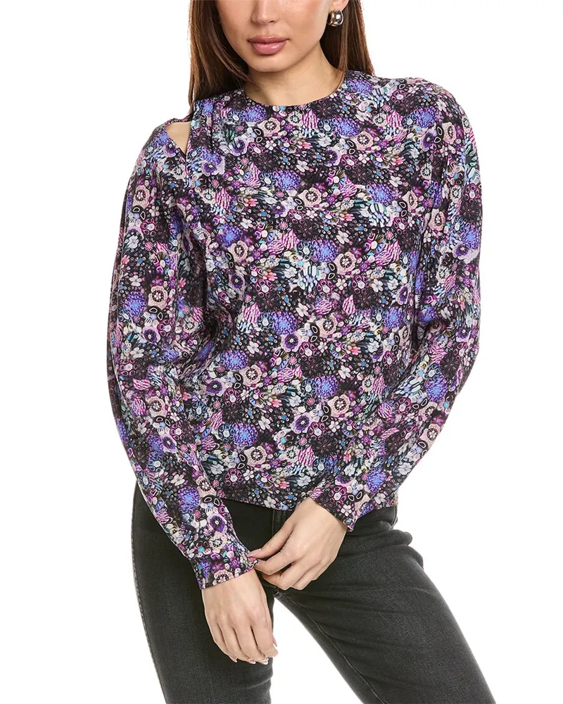 Isabel Marant Isabel Marant E'toile Amba Babydoll Silk Blouse Blue