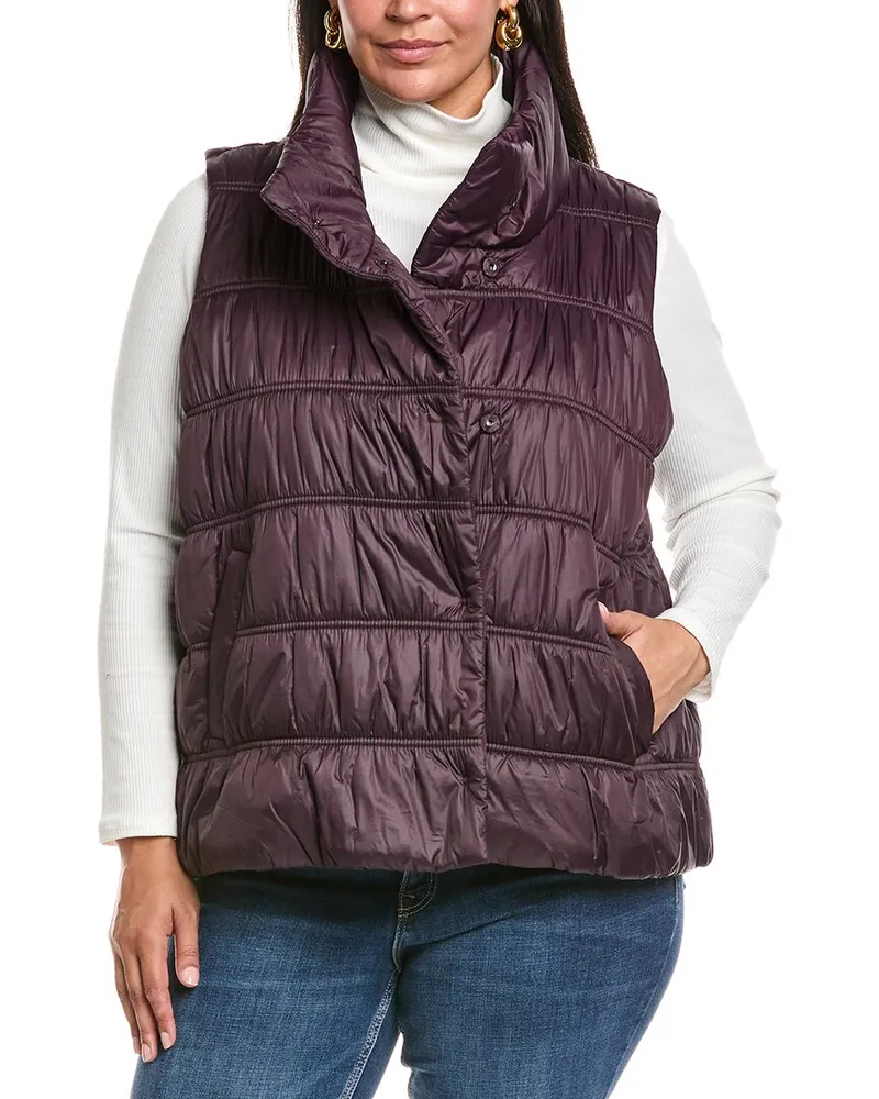 Eileen Fisher Plus High Collar Vest Nocolor