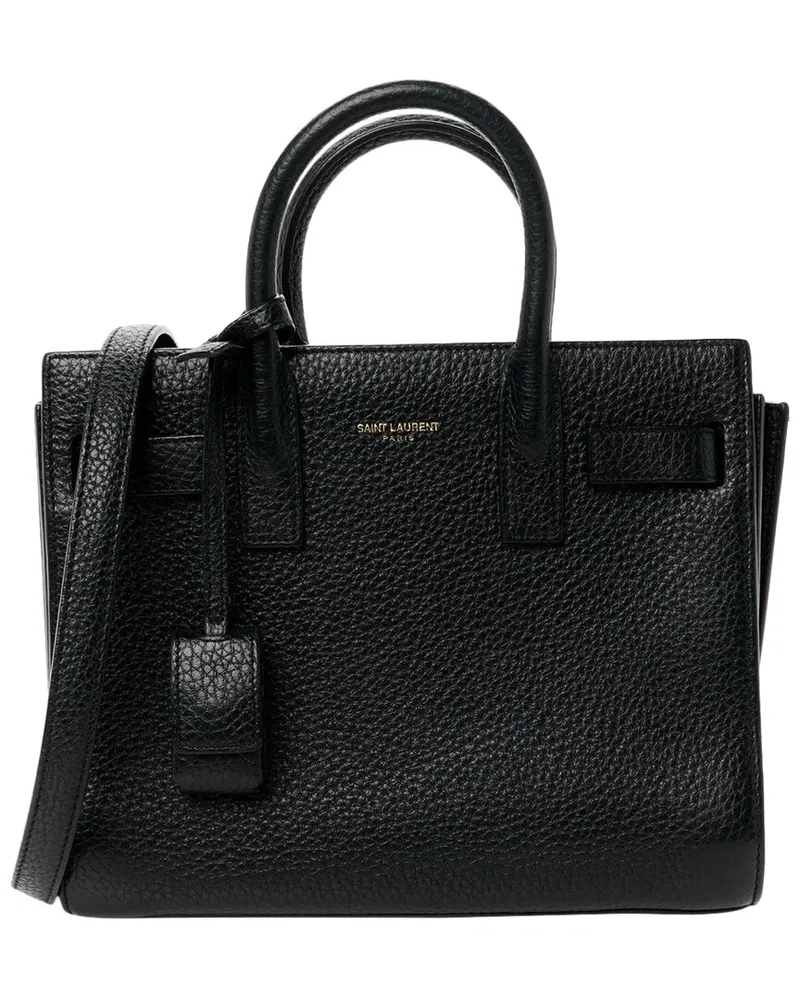 Saint Laurent Black Grained Calfskin Leather Nano Sac De Jour (Authentic Pre-  Loved Nocolor