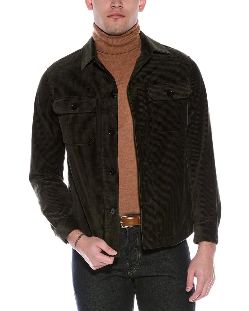 HUGO BOSS Corduroy Shirt Jacket Green