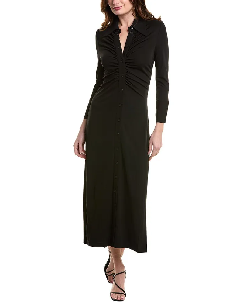 Proenza Schouler Clara Ruched Shirtdress Black