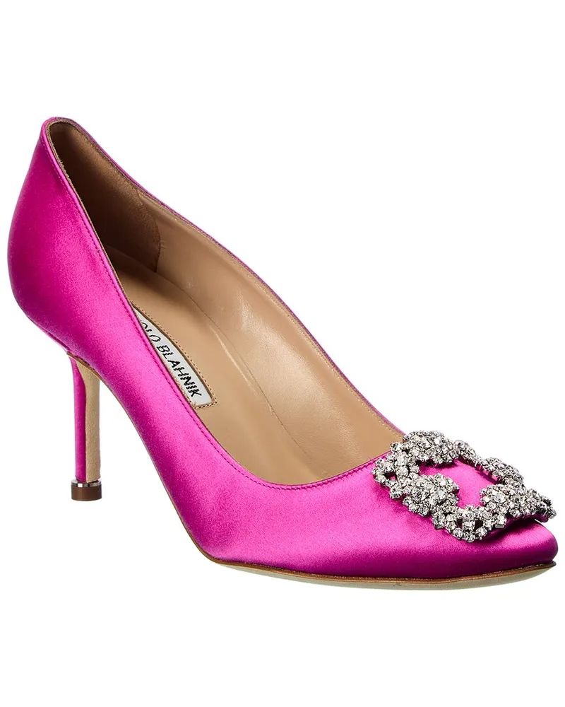Manolo Blahnik Hangisi 70 Satin Pump Pink