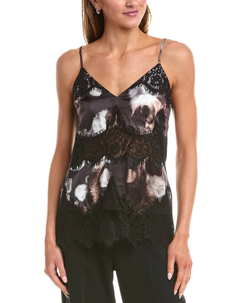 AllSaints Ophelia Mars Silk-Blend Top Black