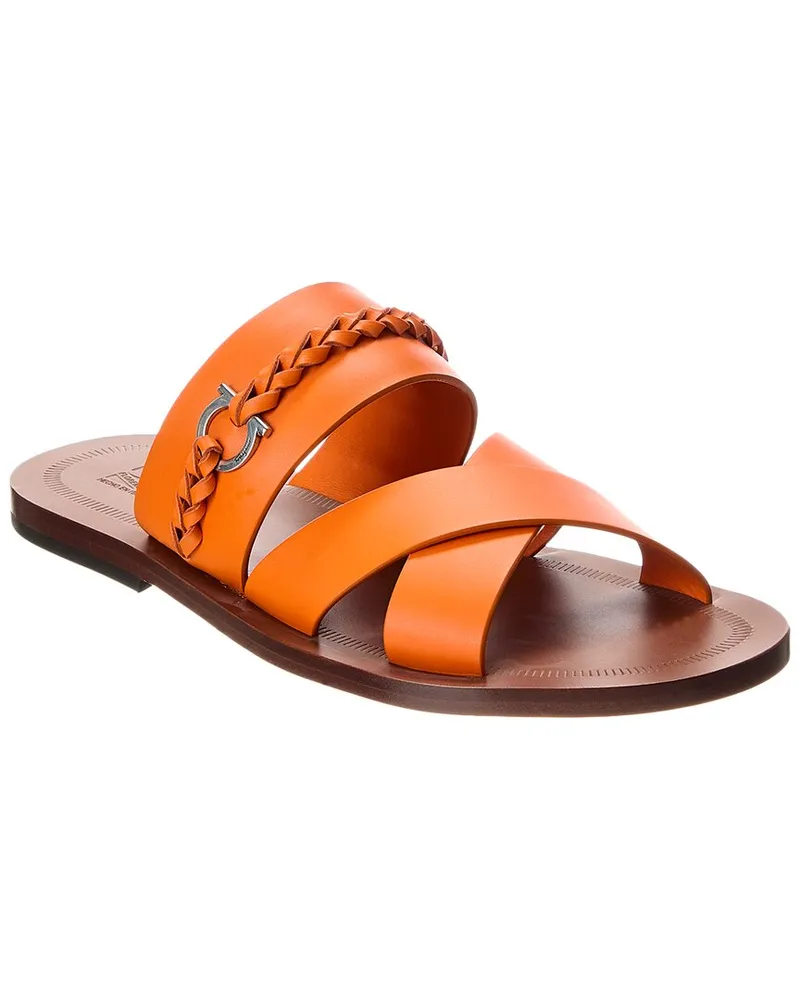 Ferragamo Giotto Leather Sandal Orange