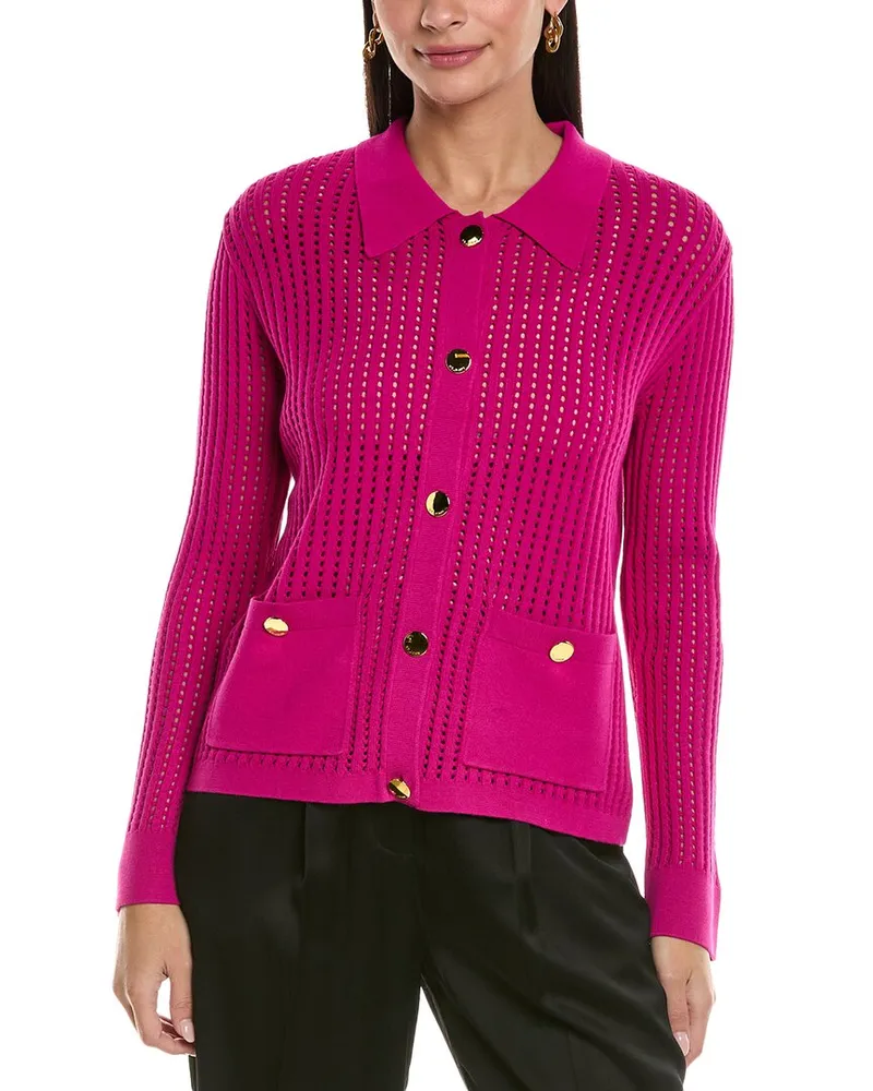 ST. JOHN Crochet Jacket Pink