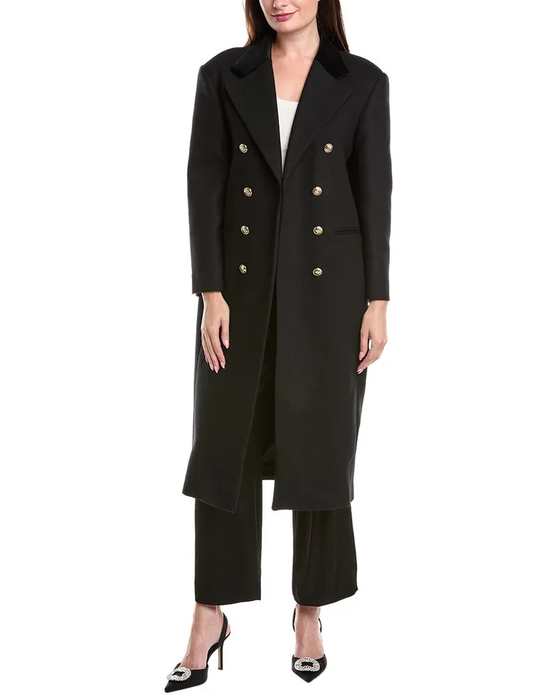 Sandro Wool-Blend Coat Black