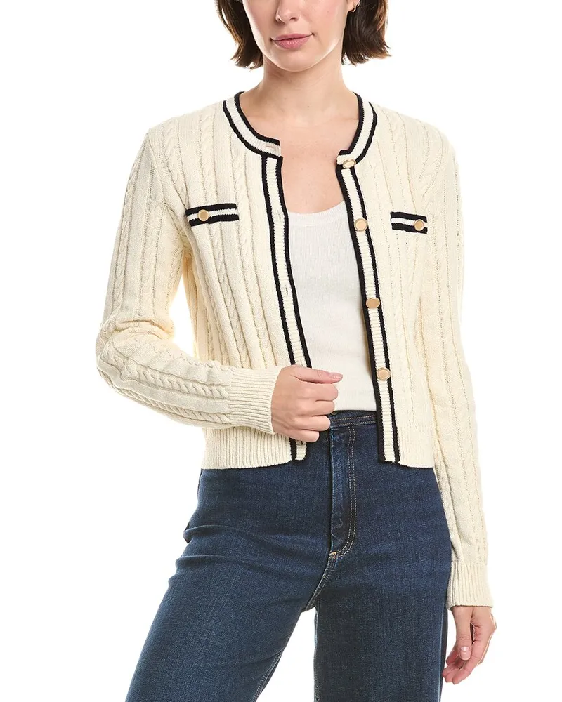 Frame Denim FRAME The Trimmed Cardigan White