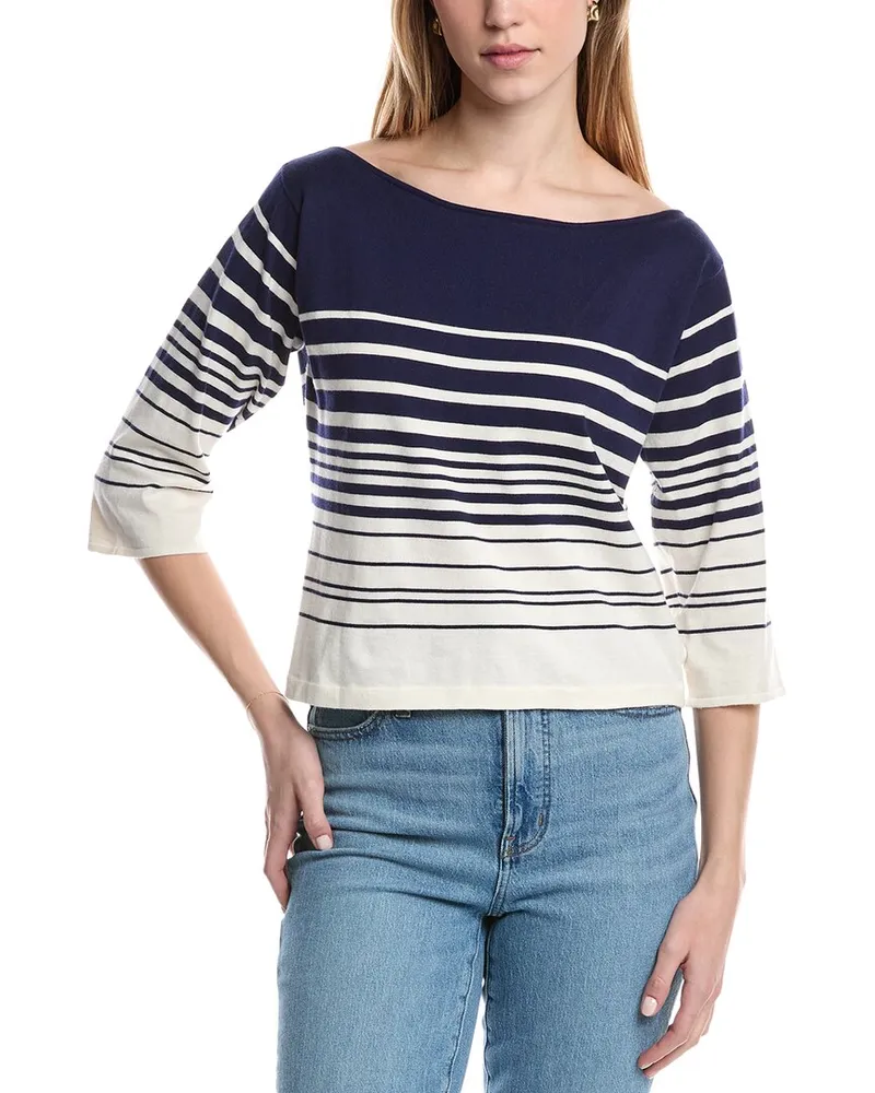 DL1961  Boatneck Cashmere-Blend Blouse Brown