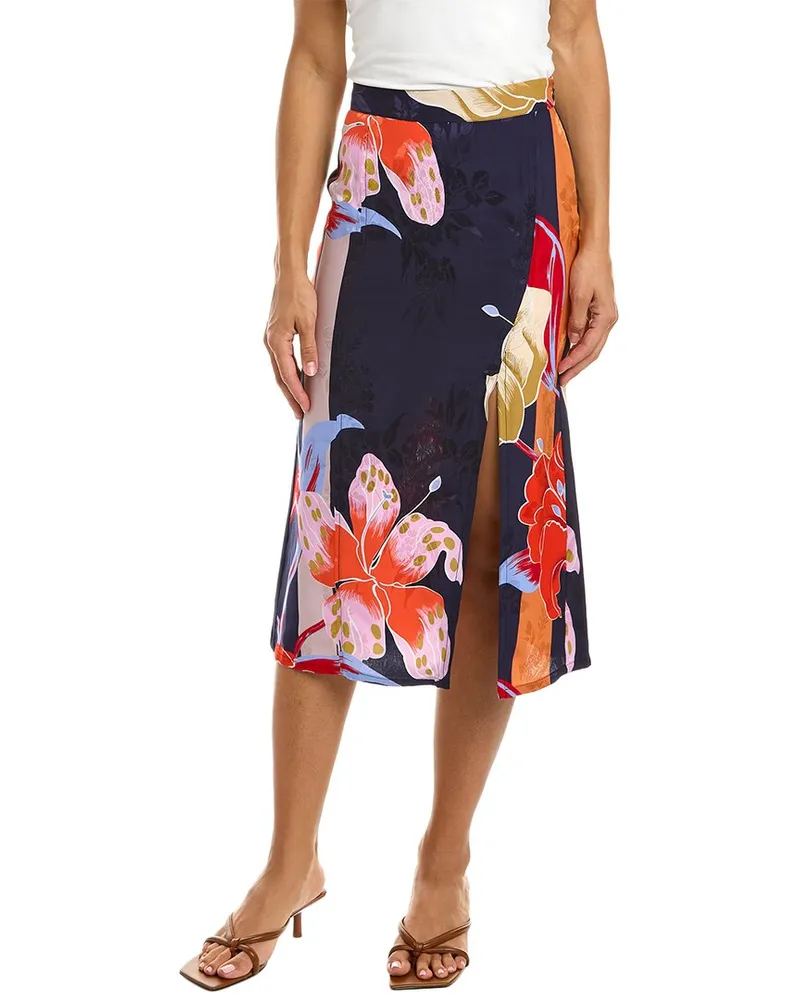 Etro Jacquard Silk-Blend Skirt Blue