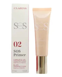 Clarins 1oz 02 Peach SOS Primer Blurs Imperfections Nocolor