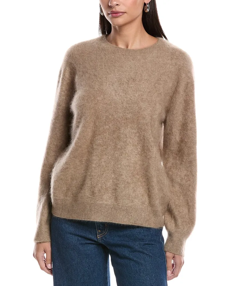 Bella Dahl Luxe Fuzzy Cashmere Sweater White