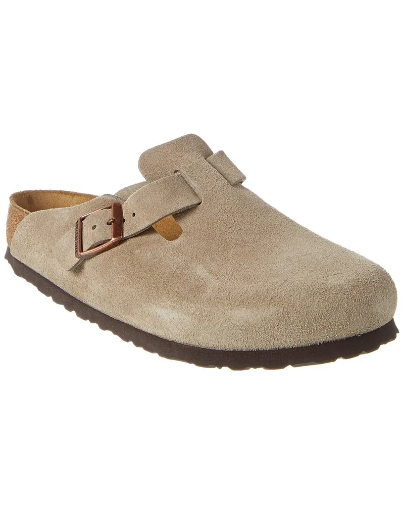 Birkenstock Women's Boston Soft Footbed Suede Leather Clog Grey