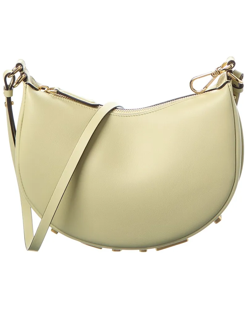Fendi Fendigraphy Mini Leather Hobo Bag Green