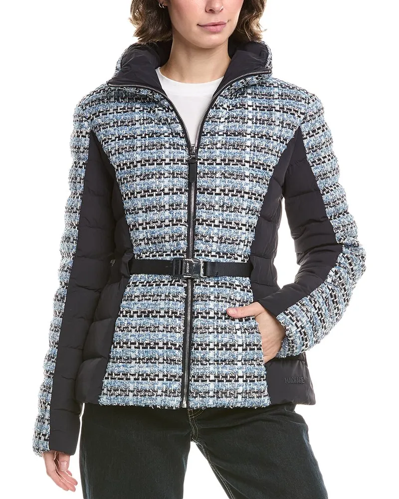 Mackage Evita Tweed Down Jacket Blue