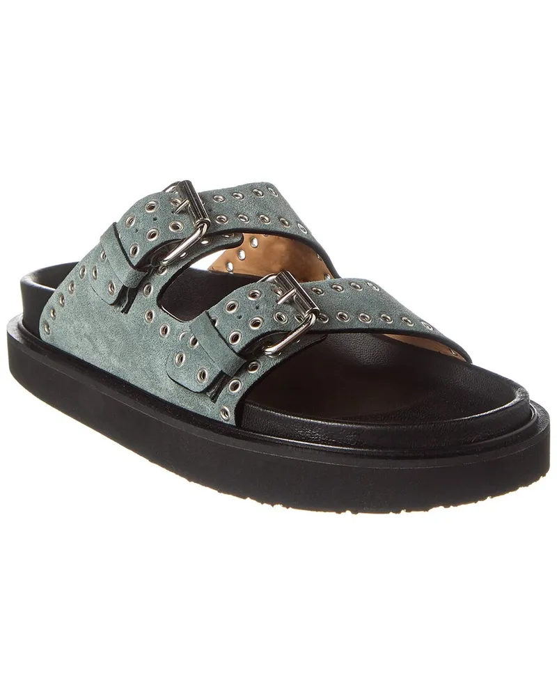 Isabel Marant Lennyo Suede Platform Sandal Blue