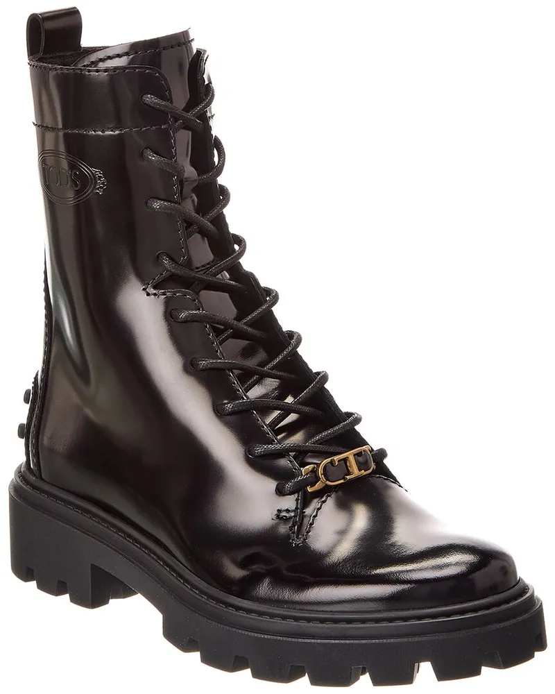 TOD'S Gomma Shearling Boot Black