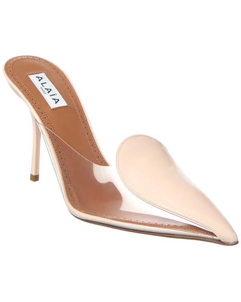 Alaïa Coeur Abstrait Patent & Vinyl Mule Pink