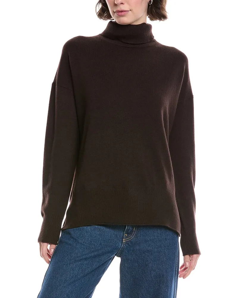 Theory Karenia Turtleneck Cashmere Sweater Brown
