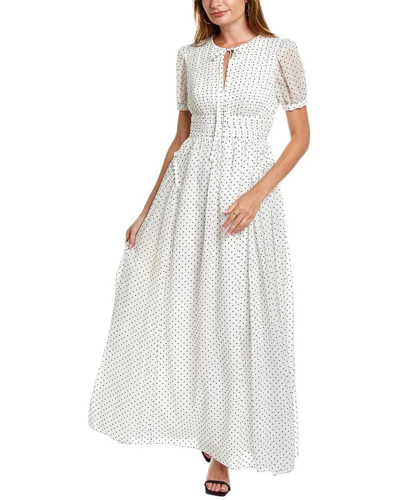 Self-Portrait Self-Portrait Polka Dot Maxi Dress White