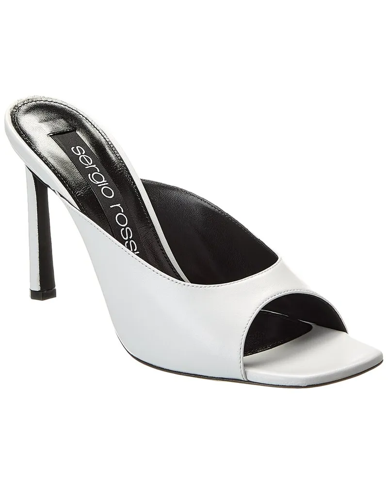 Sergio Rossi Sabot 95 Leather Sandal White