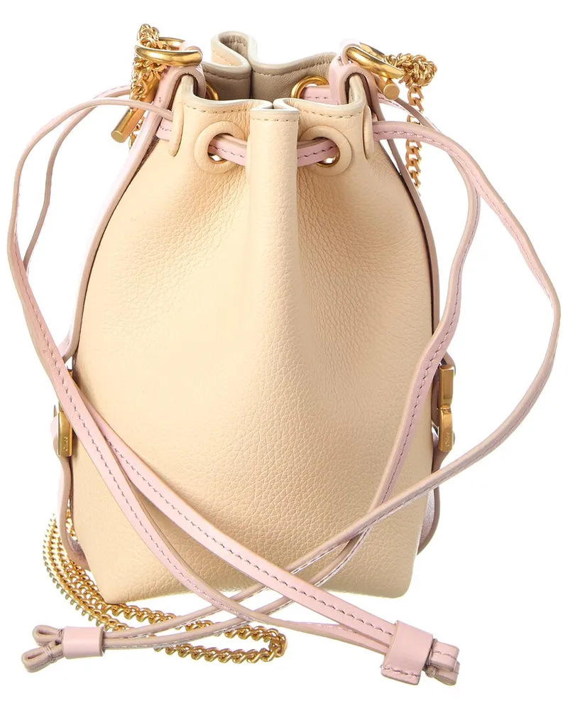 Chloé Marcie Micro Leather Bucket Bag Brown