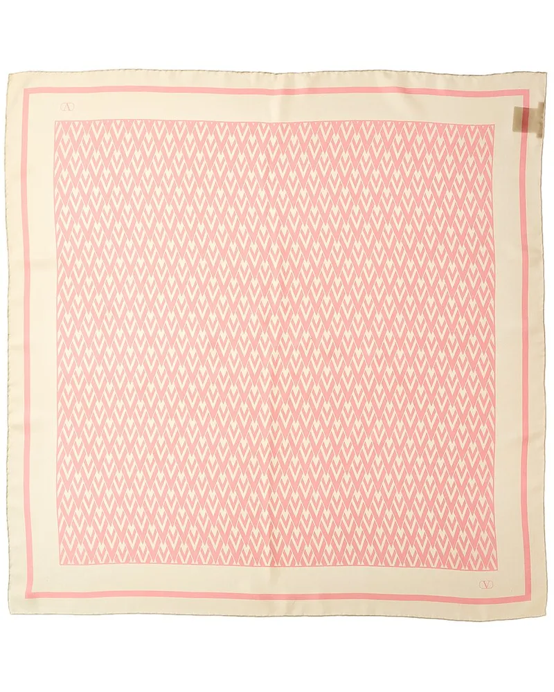 Valentino Garavani Toute La V Silk Scarf Pink