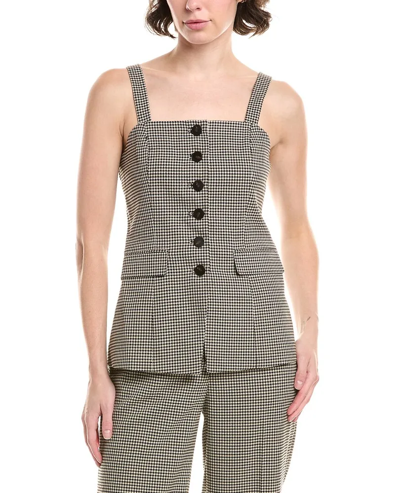 Anne Klein Houndstooth Vest Gray