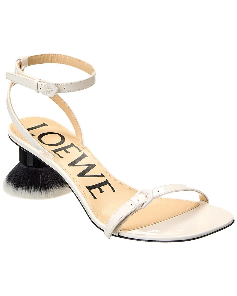 Loewe Petal Brush Leather Sandal White