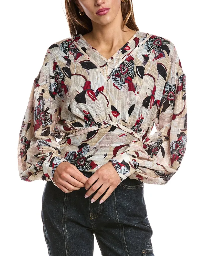 IRO Dunna Silk-Blend Top Beige