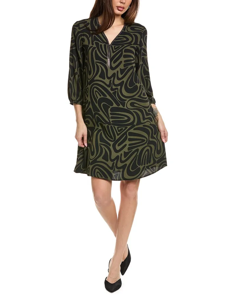 Joseph Ribkoff Chain Neckline Shift Dress Green